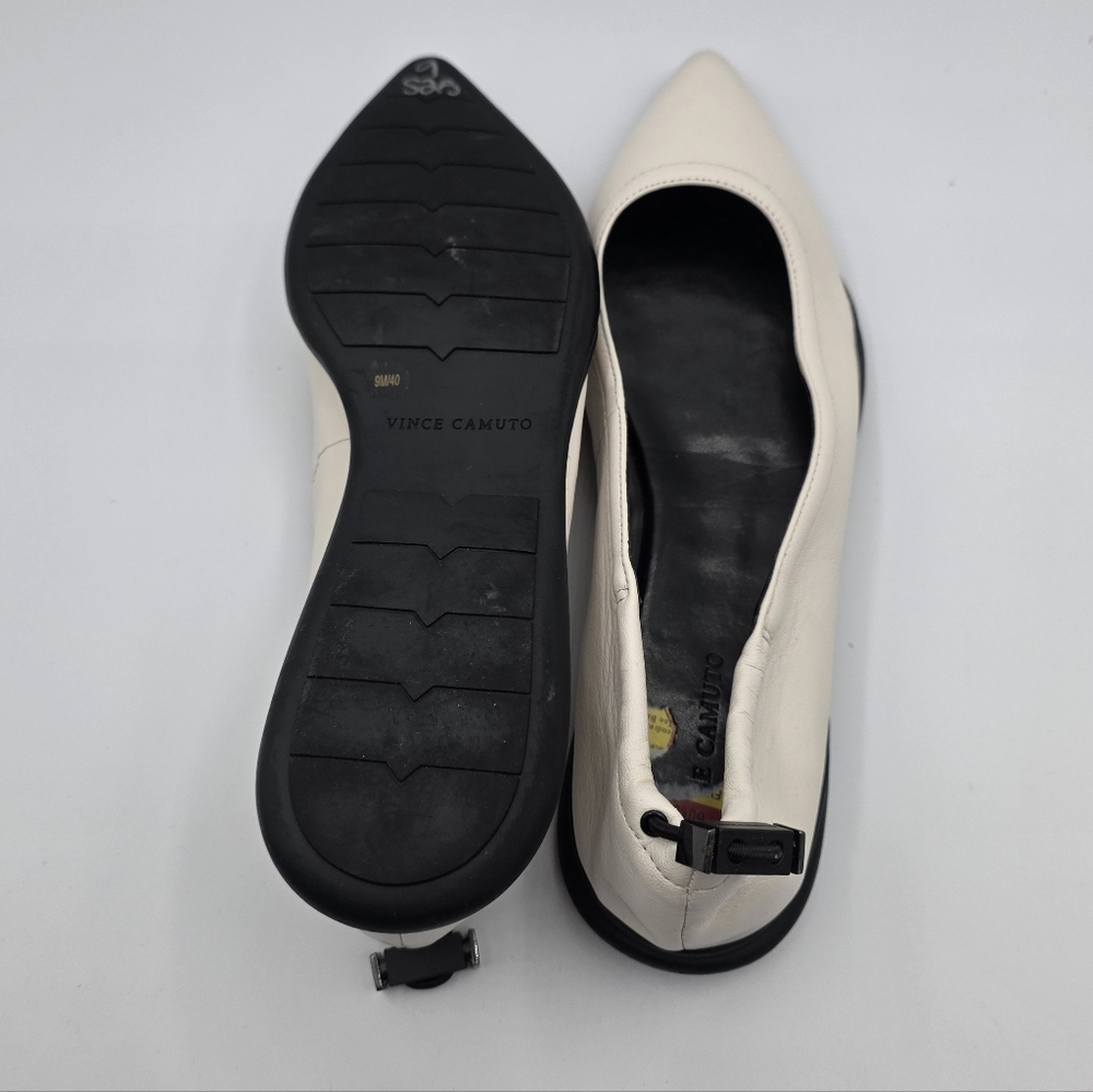 Vince Camuto Bendreta Sport White Pointed Toe Ballet Flats Size 9 NWT Cushioned - Picture 7 of 12